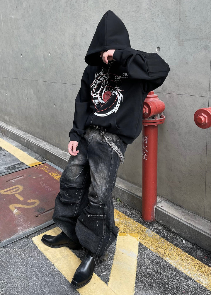 VINTAGELIKE PAINTED WIDE DENIM PANTS DFDES4475