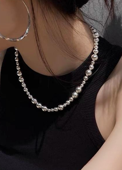GRADATION BALL CHOKER NECKLACE BEDES4685