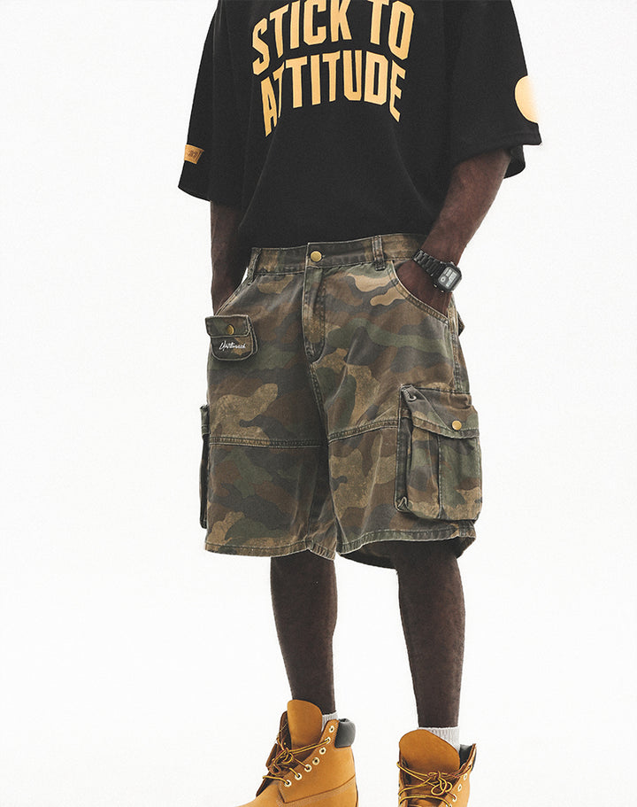 CAMO CARGO HALF PANTS UWDES4415
