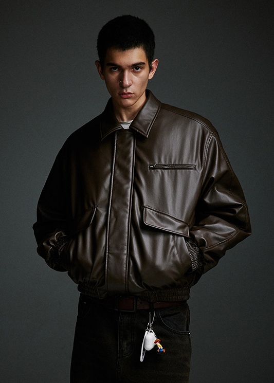 PADDED LEATHER JACKET BEDES4522