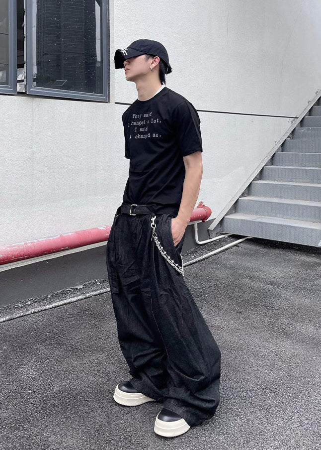 WIDE BAGGY DENIM PANTS DFDES4474