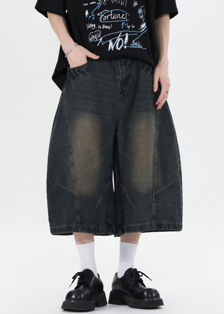 CURVE WIDE DENIM BARMUDA PANTS BEDES4711