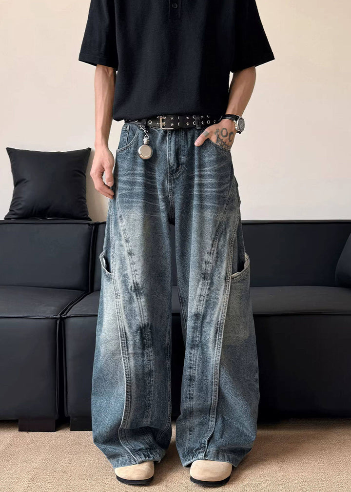 3D PANEL WIDE DENIM PANTS DFDES4588