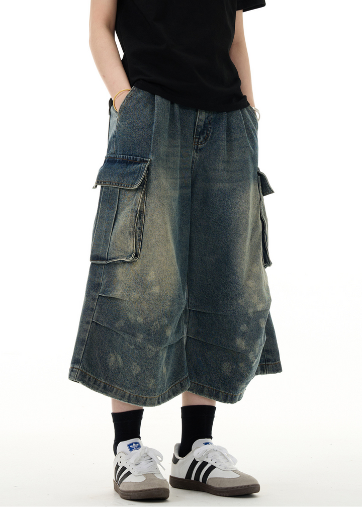 VINTAGE WIDE DENIM CARGO PANTS BEDES4688