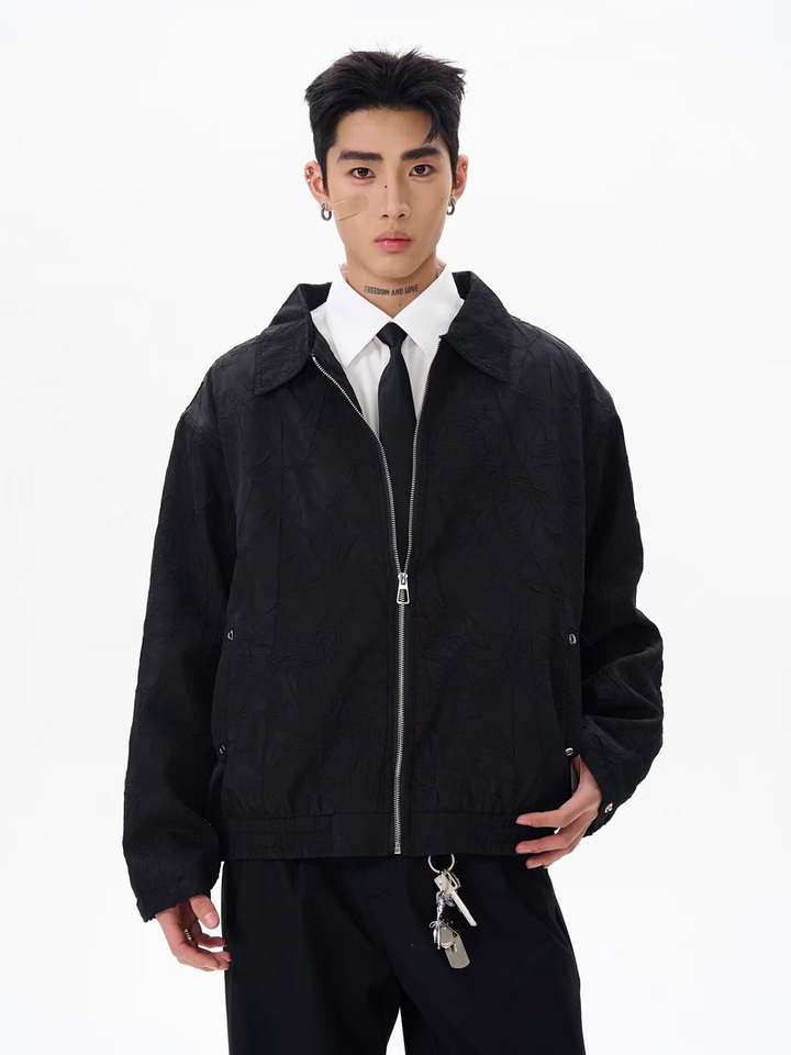 CRINKLE NYLON LIGHT ZIP JACKET BEDES4627