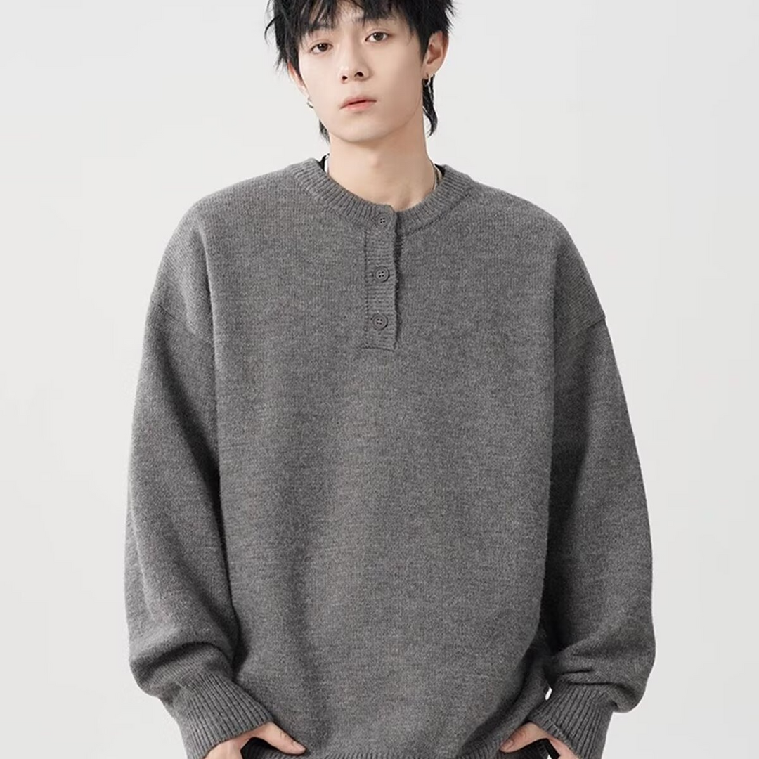 【サイズ依頼中】HENLEY NECK RELAXED KNIT BEDES4762