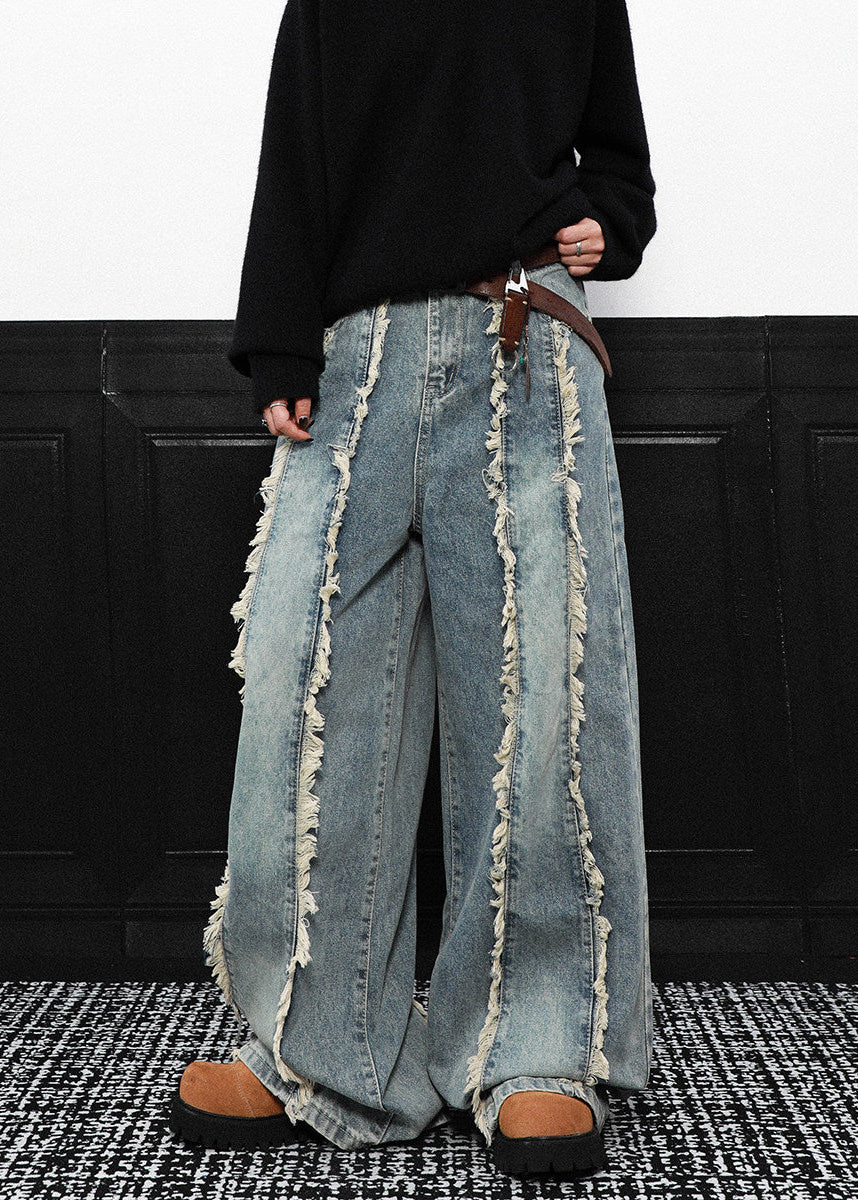 FRINGE STRIPE WIDE DENIM PANTS AEDES4580