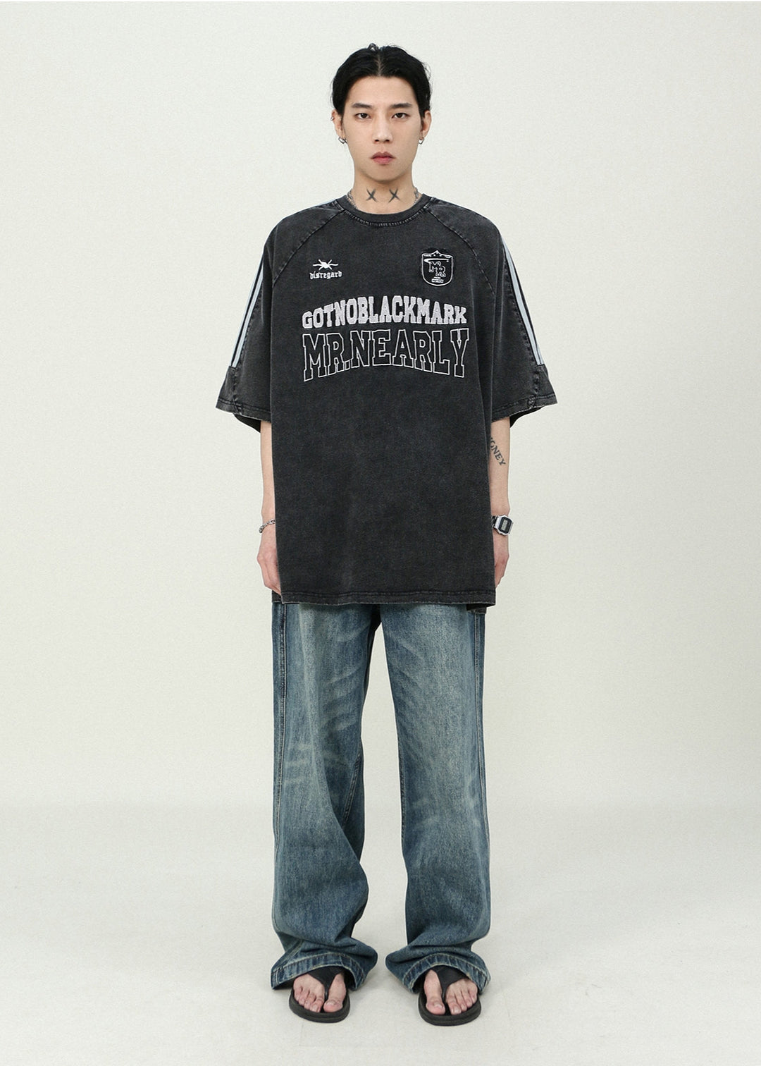 VINTAGELIKE SLEEVE LINE T-SHIRT MNDES4466