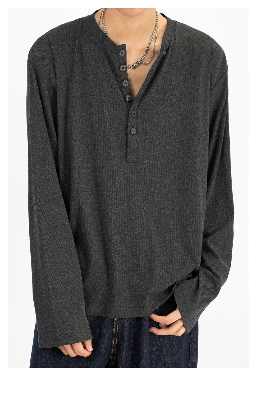 RELAXED HENLEY T-SHIRT BEDES4675