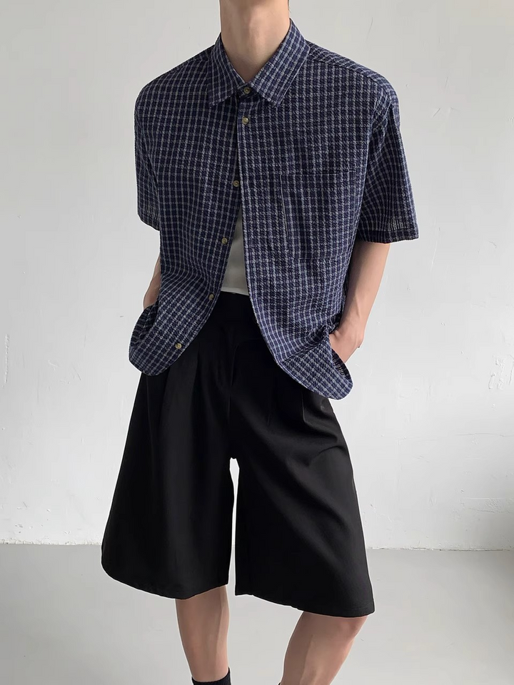 PLAID SEERSUCKER HALF SHIRT BEDES4644