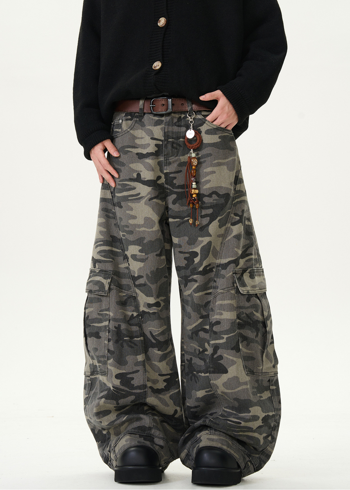CURVE WIDE CAMO CARGO PANTS BEDES4518