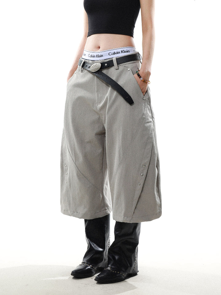 RIVET DESIGNED WIDE BERMUDA PANTS MNDES4460