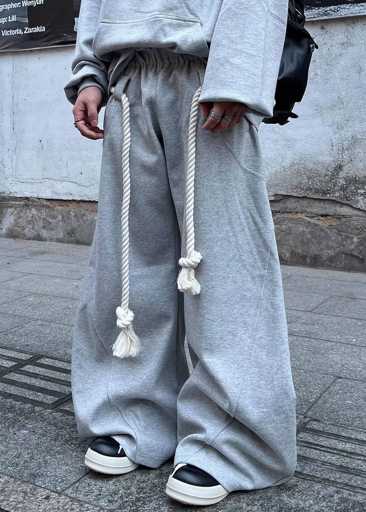 ROPE STRING WIDE SWEAT PANTS DFDES4494