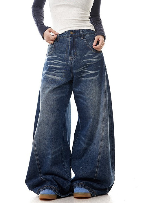 WHISKER FADE SUPER WIDE DENIM PANTS BEDES4738