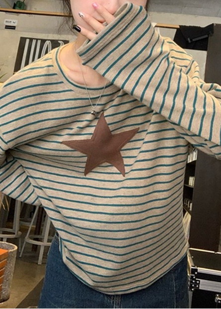 RETRO STRIPE STAR PATCH T-SHIRT BEDES4626