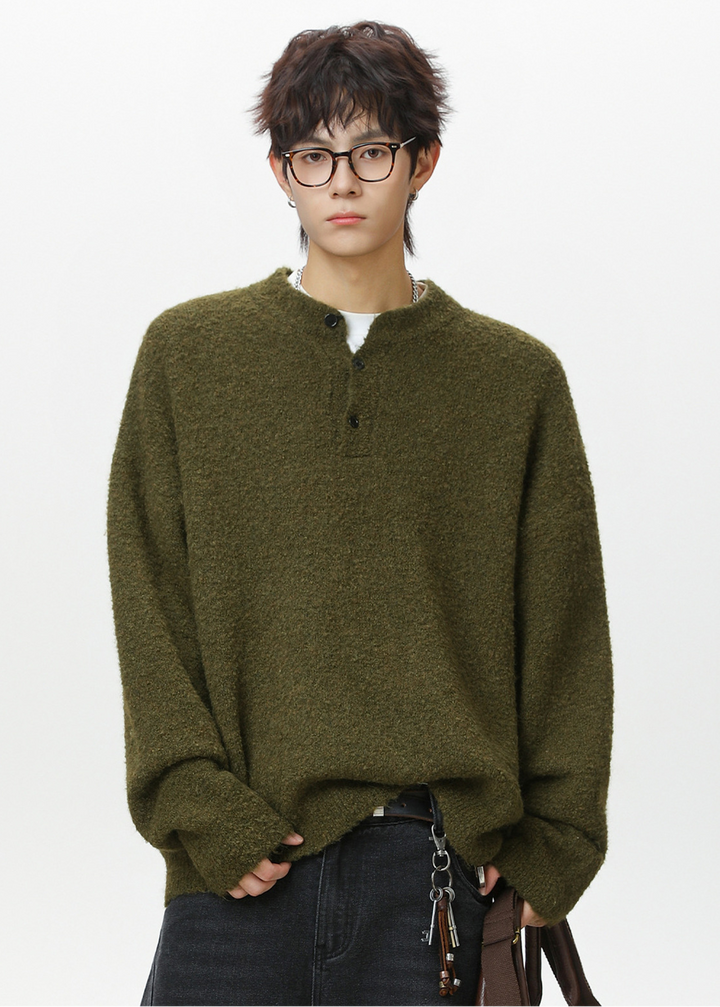 HENLEY KNIT TOP BEDES4532