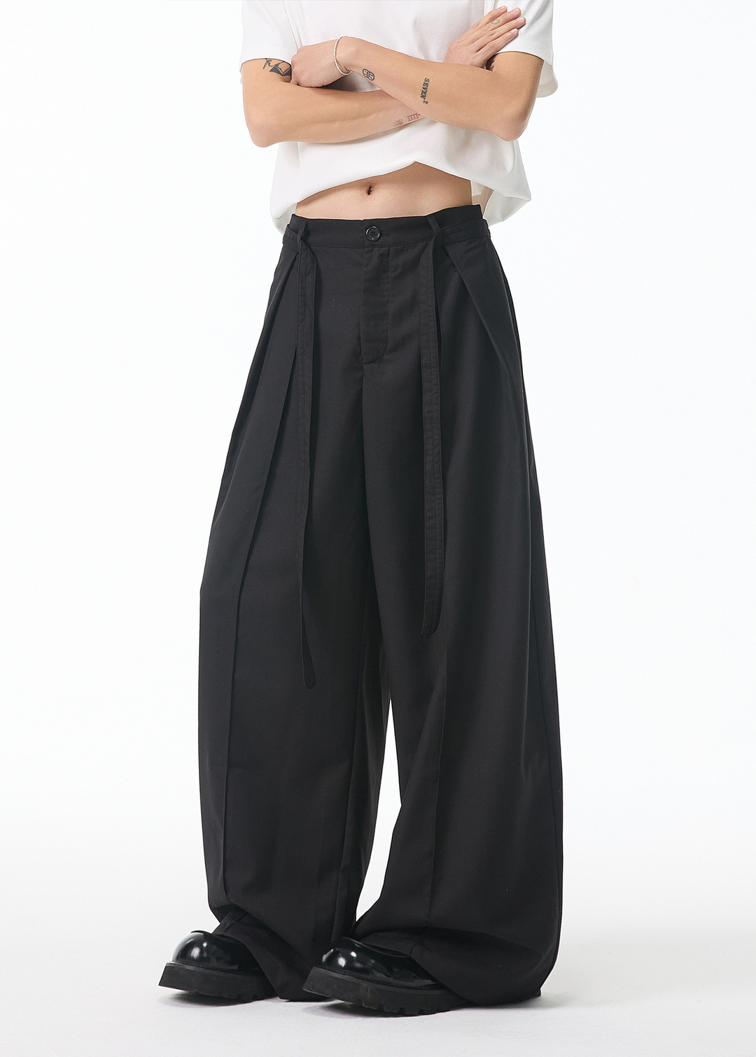 DRAPE STRAP WIDE SLACKS BEDES4651