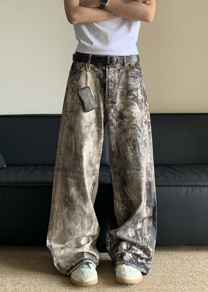 MARBLE WIDE DENIM PANTS BEDES4746
