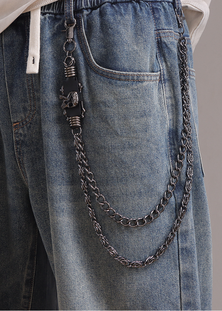 SKULL DOUBLE CHAIN WALLET CHAIN BEDES4713