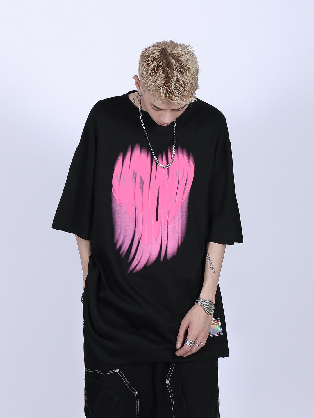 FADED LOGO PRINTED T-SHIRT MNDES4463