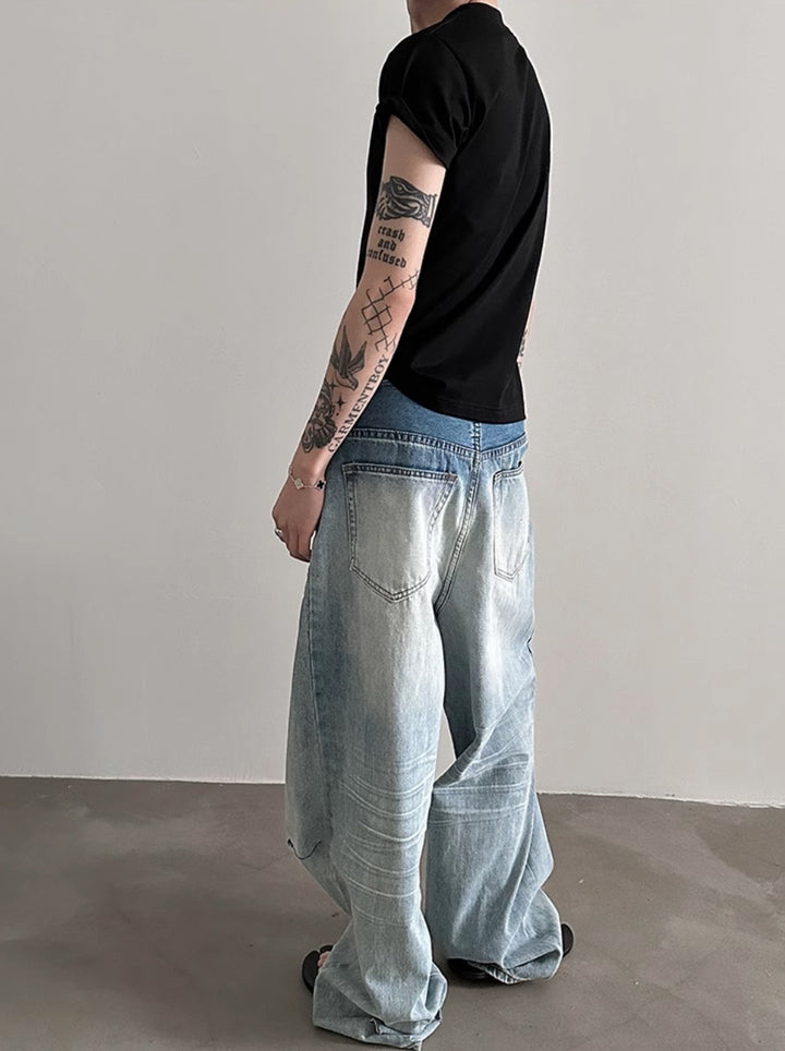 WASHED WIDE DENIM PANTS VFDES4232