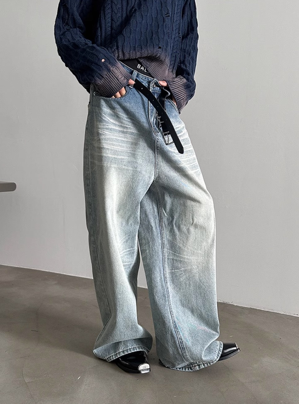 ウォッシュ ワイド デニム パンツ – Deuku