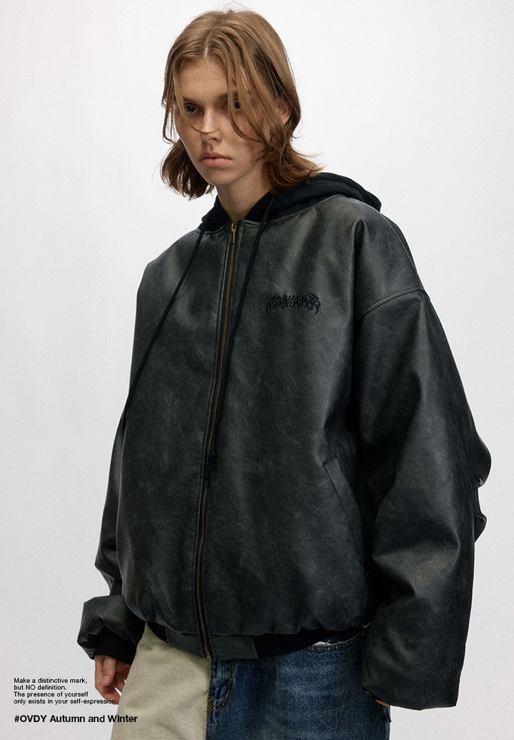 GATHERED BACK HOODED BOMBER JACKET BEDES4534