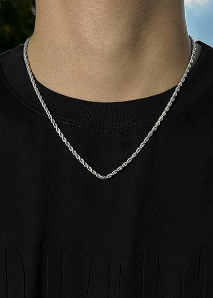 RETRO STONE ROPE CHAIN NECKLACE BEDES4729