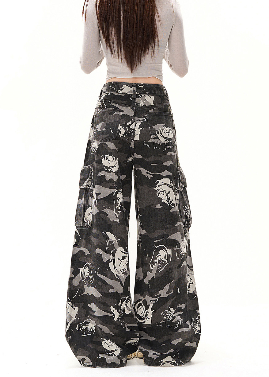 ROSE CAMO WIDE CARGO PANTS AEDES4592