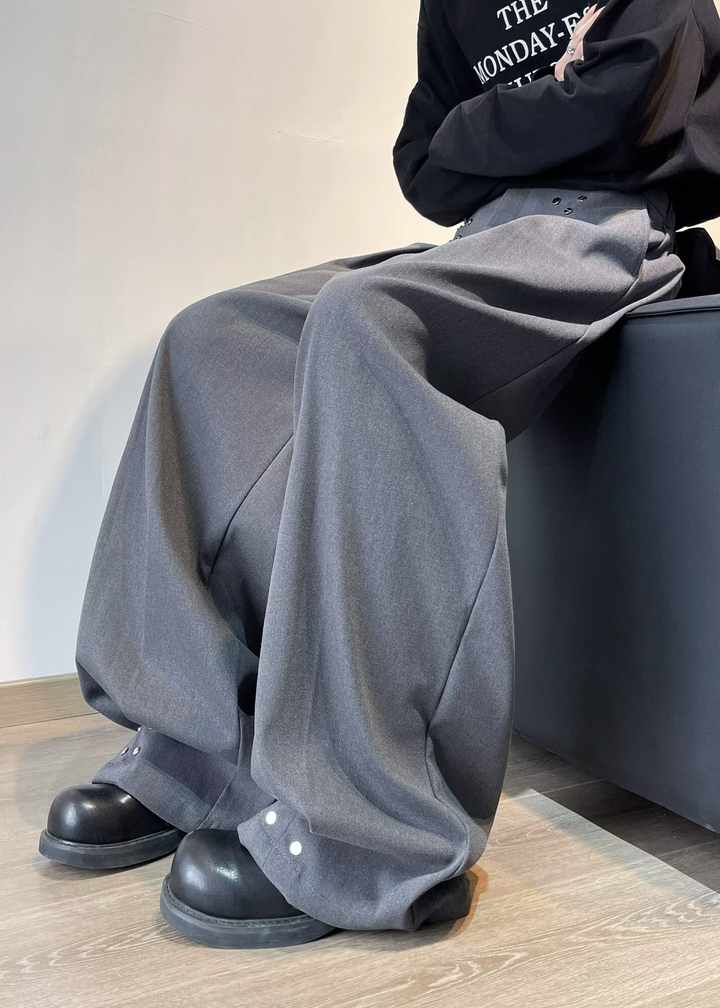 RIVET TUCK WIDE SLACKS BEDES4652