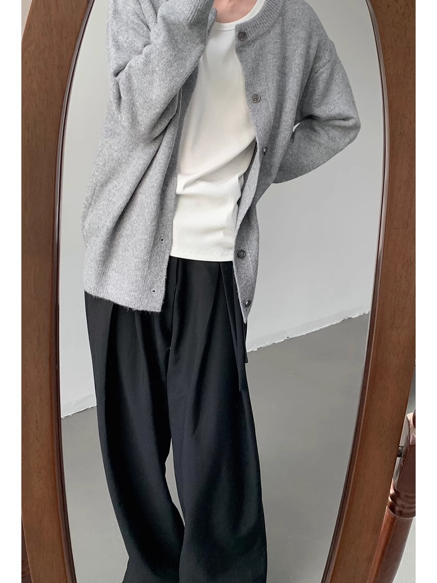 MINIMAL ROUND KNIT CARDIGAN BEDES4611