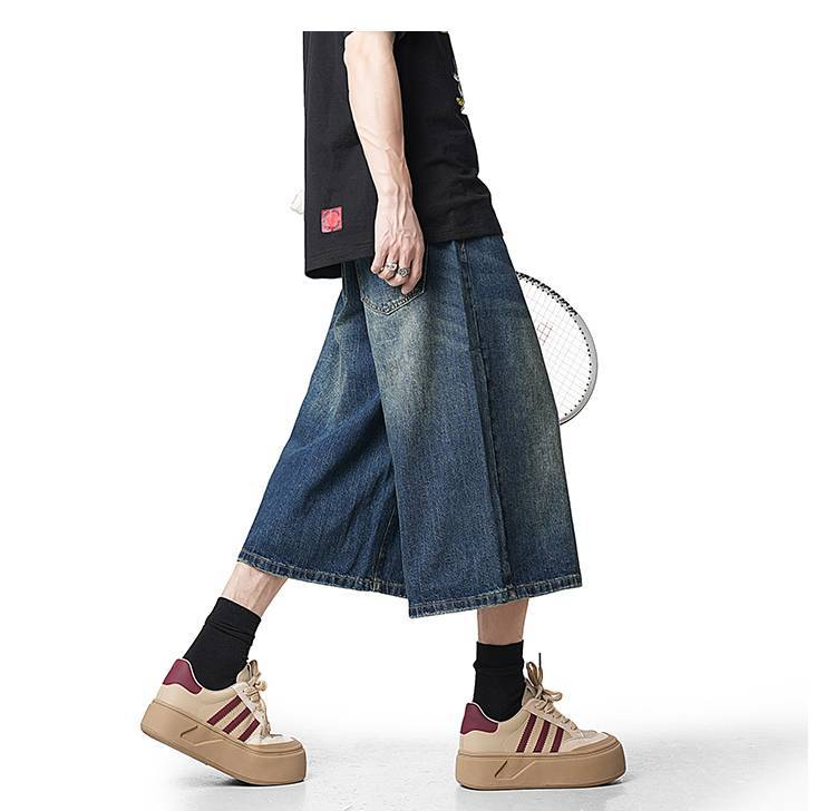 WIDE BUGGY DENIM BERMUDA PANTS BEDES4641