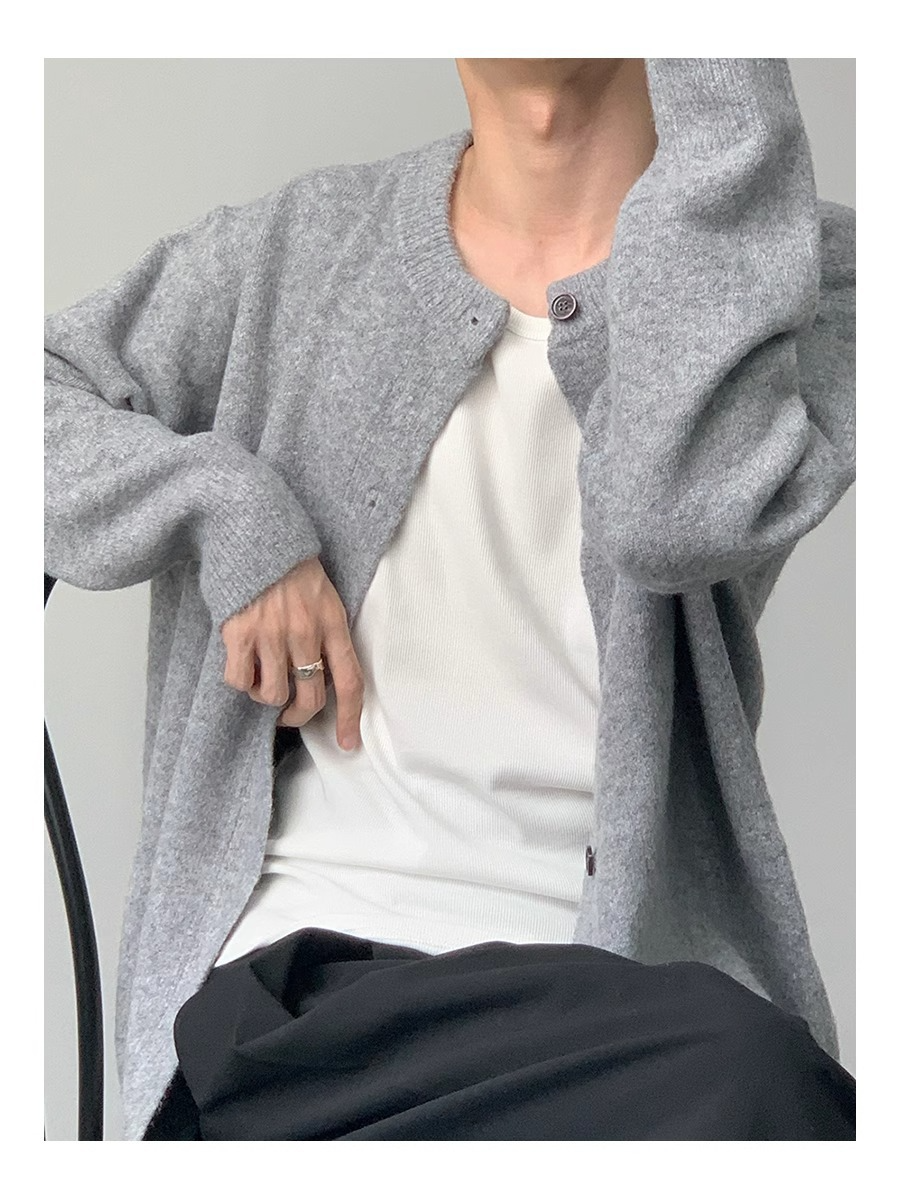 MINIMAL ROUND KNIT CARDIGAN BEDES4611