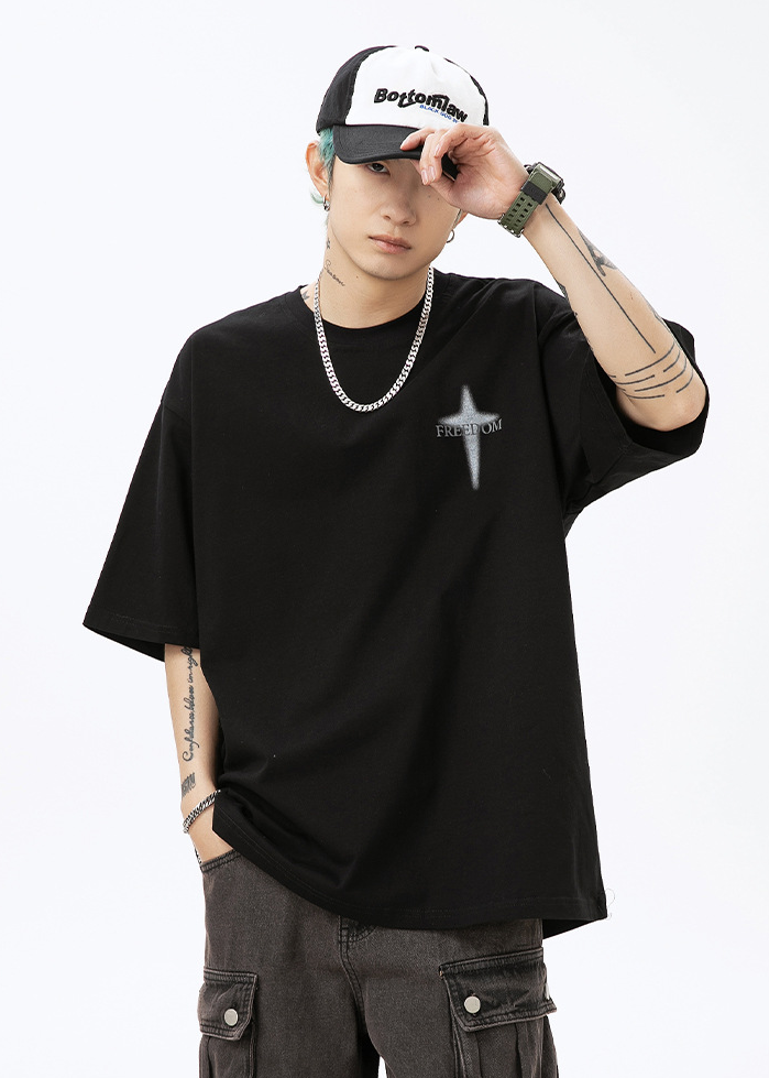 FADE CROSS OVERSIZED T-SHIRT BEDES4643