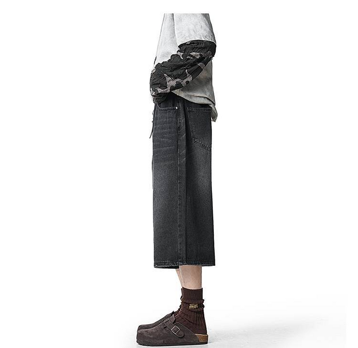 WIDE BUGGY DENIM BERMUDA PANTS BEDES4641