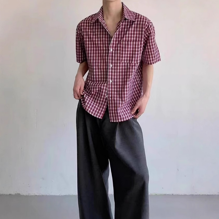 PLAID HALF SHIRT BEDES4645