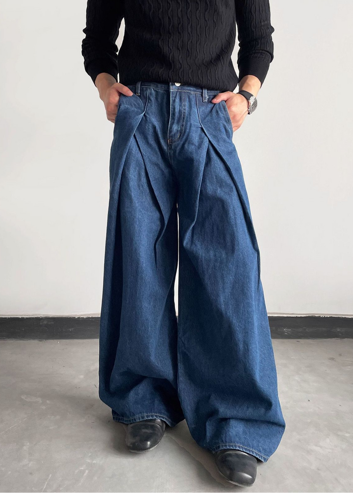 BOX PLEAT DENIM PANTS BEDES4531