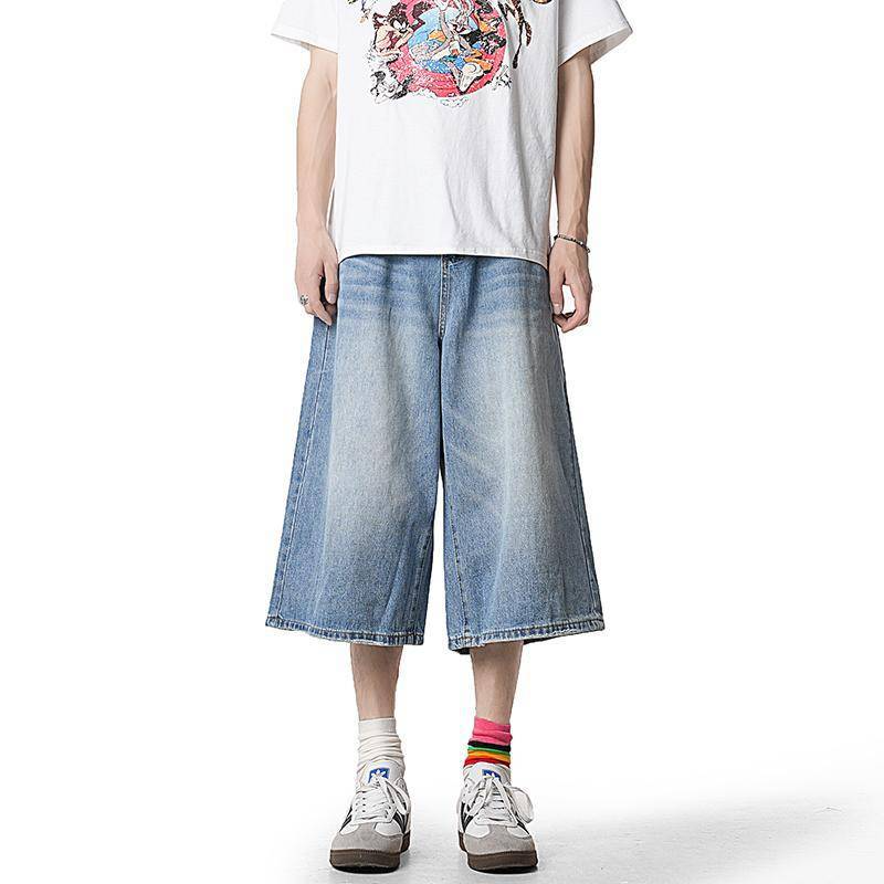 WIDE BUGGY DENIM BERMUDA PANTS BEDES4641