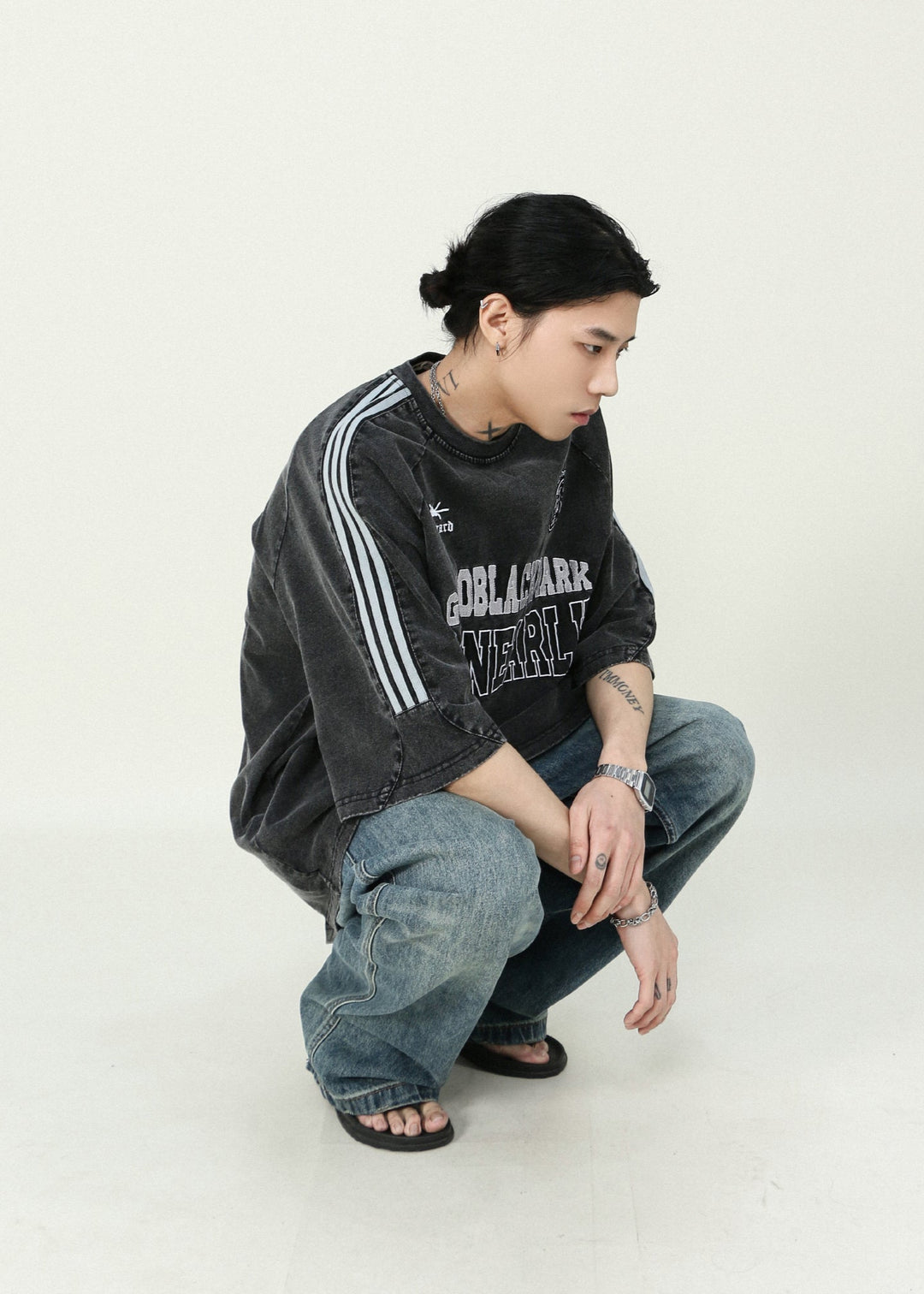 VINTAGELIKE SLEEVE LINE T-SHIRT MNDES4466