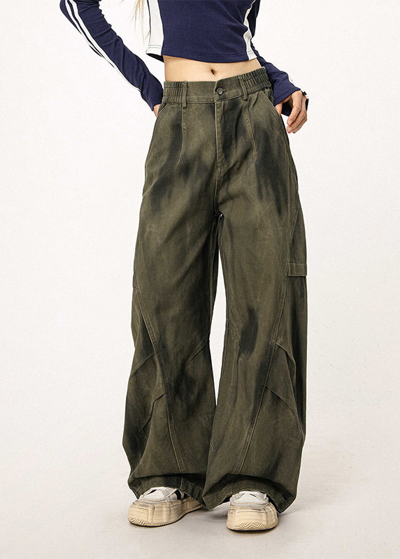 SMOKE WIDE BAGGY PANTS AEDES4596
