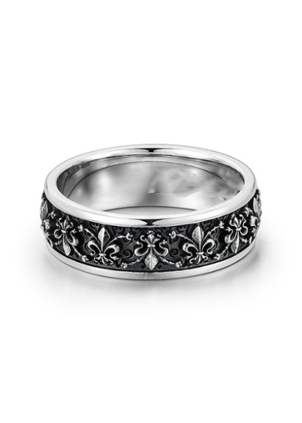 VINTAGELIKE FLORAL ENGRAVED BAND RING BEDES4707