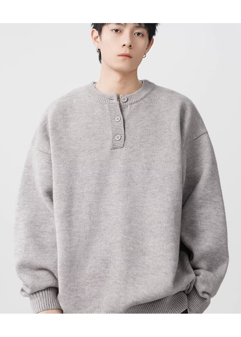 【サイズ依頼中】HENLEY NECK RELAXED KNIT BEDES4762