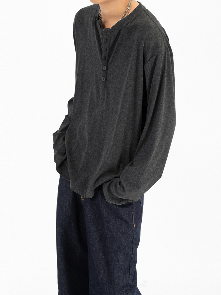 RELAXED HENLEY T-SHIRT BEDES4675