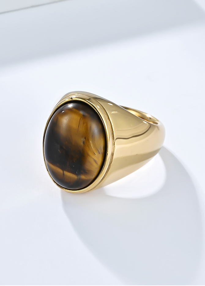 OVAL STONE STAINLESS RING BEDES4704