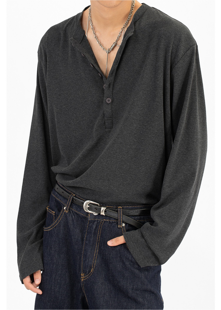 RELAXED HENLEY T-SHIRT BEDES4675