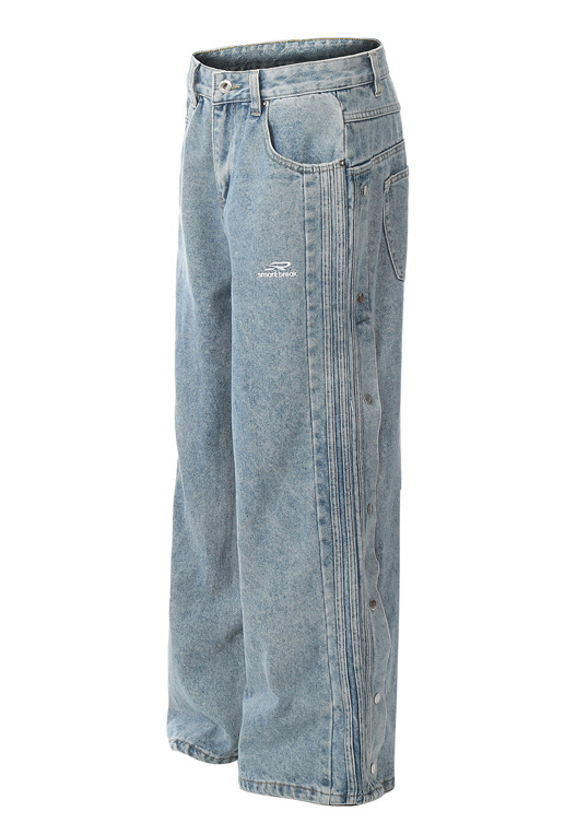 SIDE SNAP WIDE DENIM PANTS AEDES4594
