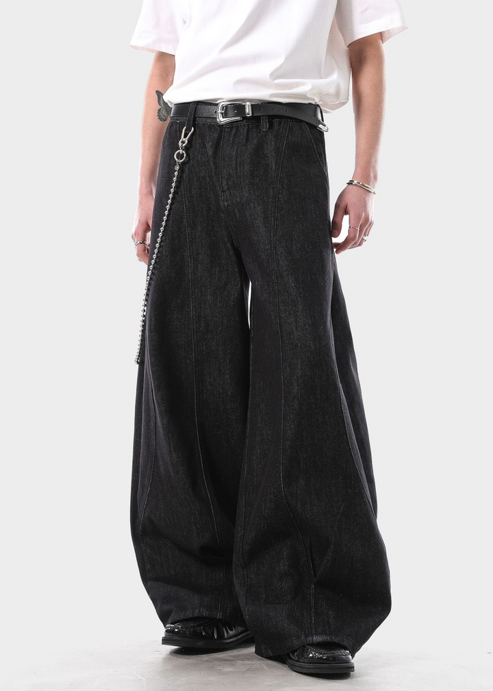 VOLUME WIDE BUGGY DENIM PANTS BEDES4625