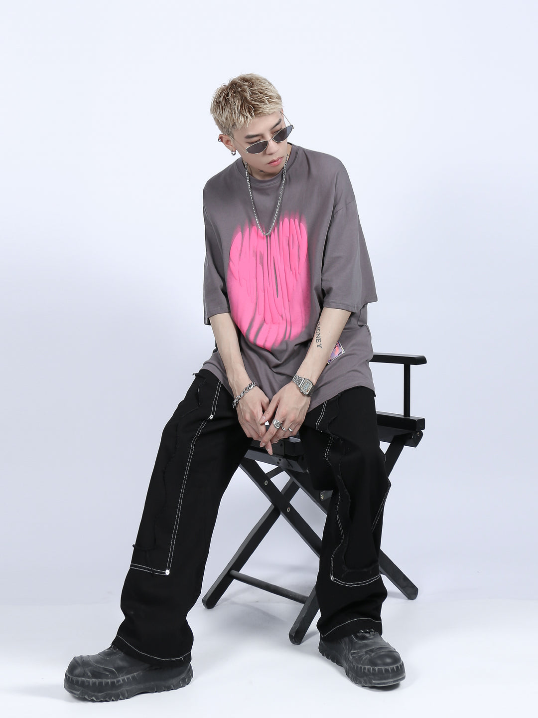 FADED LOGO PRINTED T-SHIRT MNDES4463