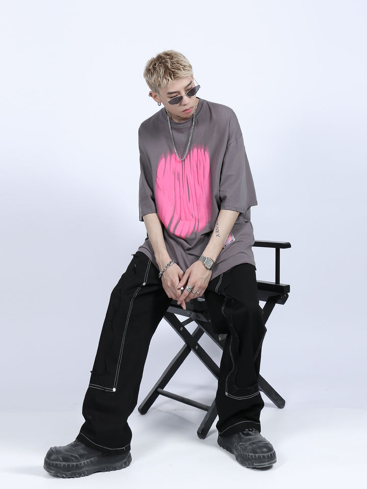 FADED LOGO PRINTED T-SHIRT MNDES4463