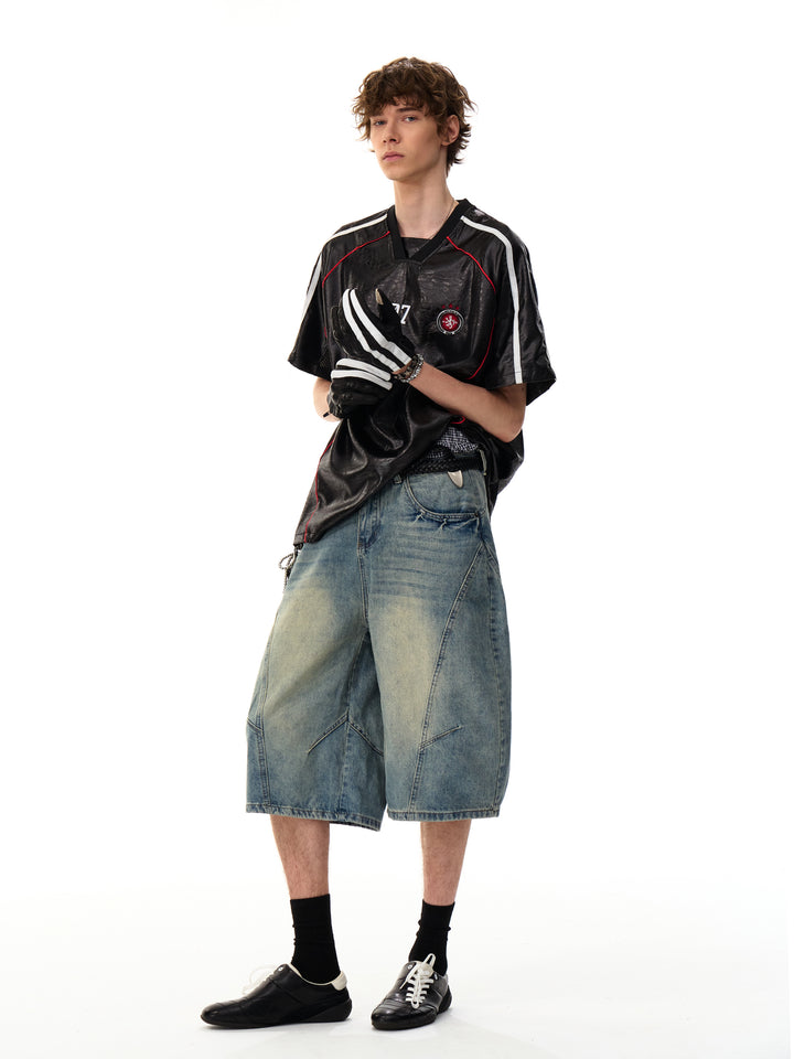 DENIM WIDE CURVE BERMUDA PANTS MNDES4456